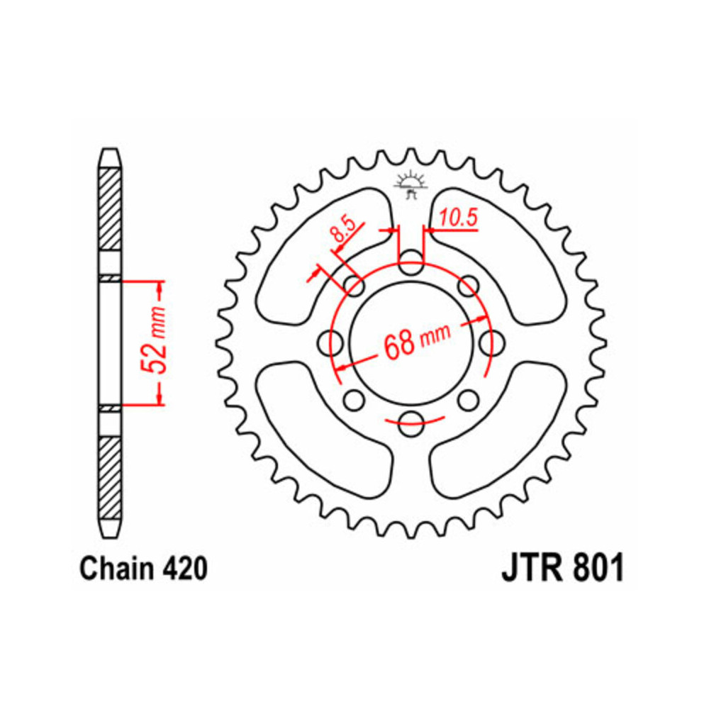 Couronne JT SPROCKETS acier standard 801 - 420