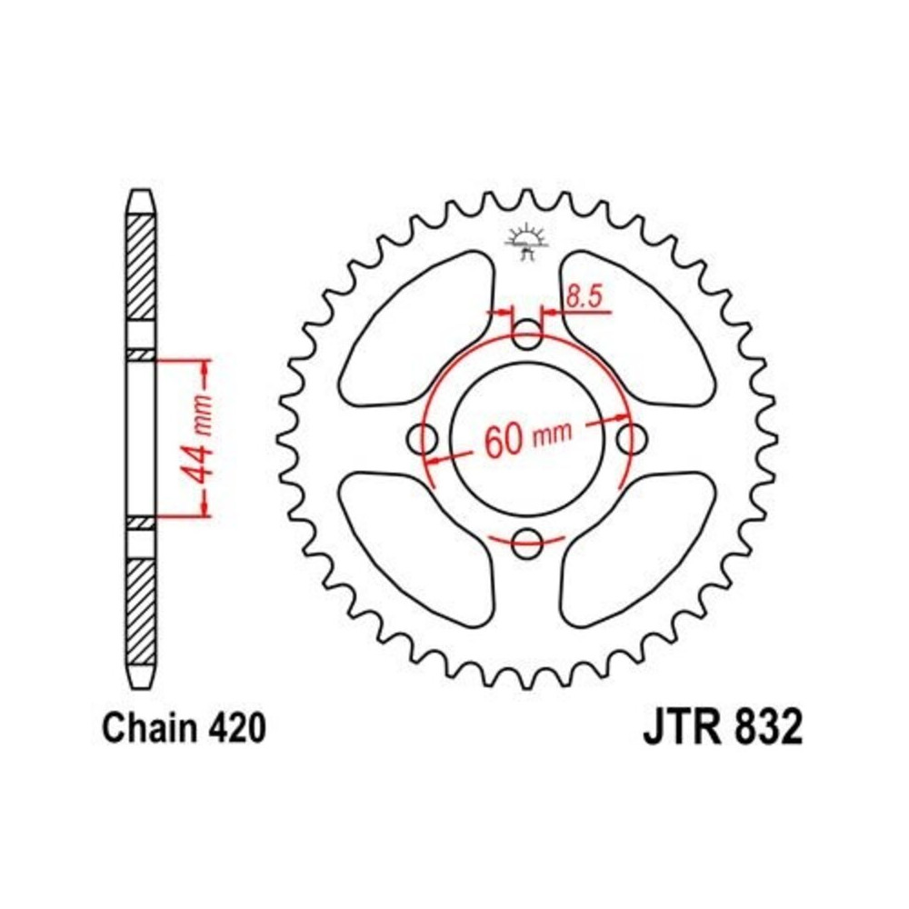 Couronne JT SPROCKETS acier standard 832 - 420