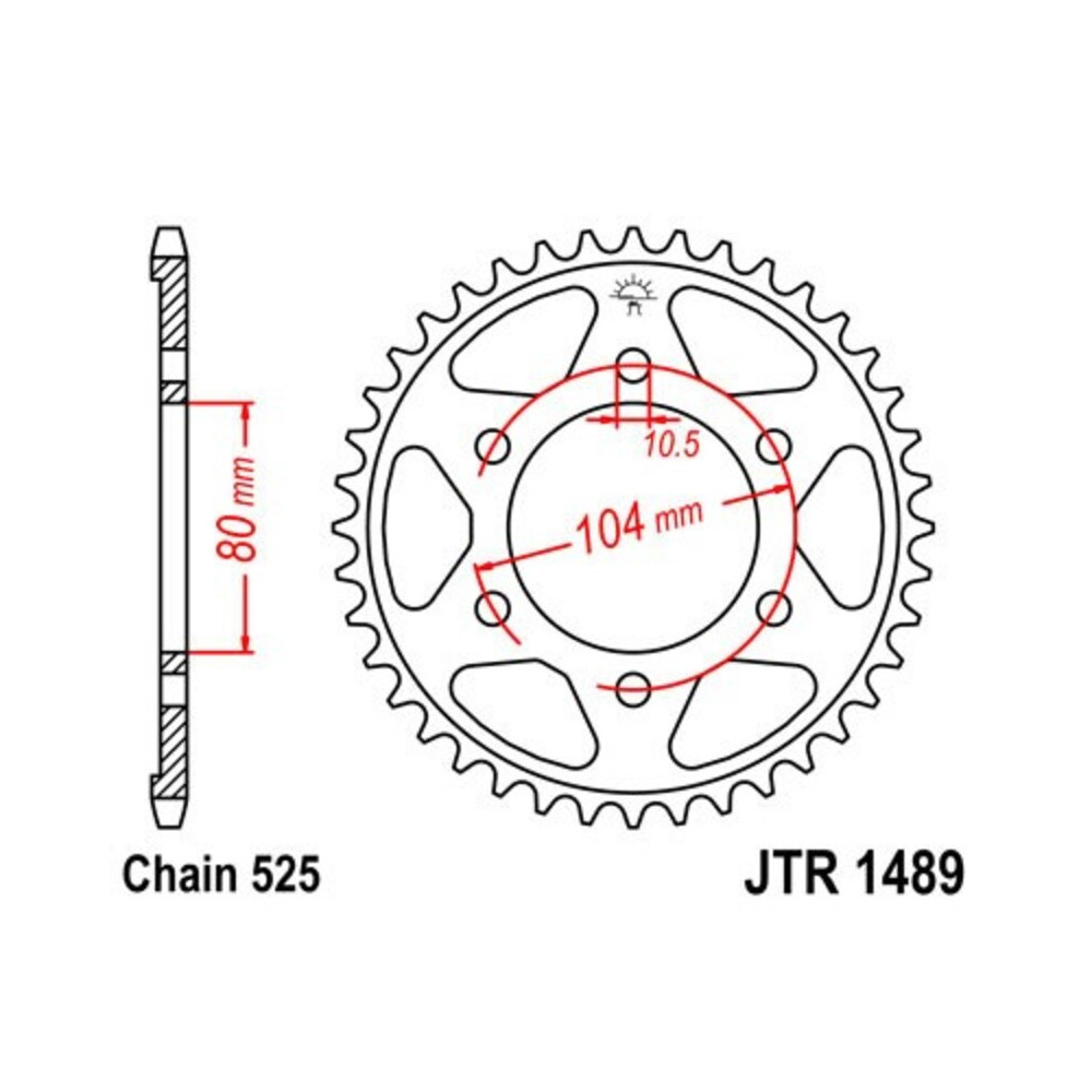 Couronne JT SPROCKETS acier standard 1489 - 525
