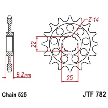 Pignon JT SPROCKETS acier standard 782 - 520
