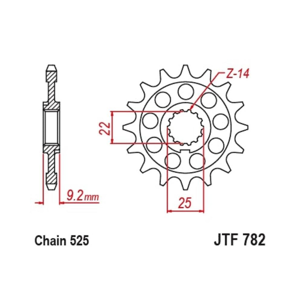 Pignon JT SPROCKETS acier standard 782 - 520
