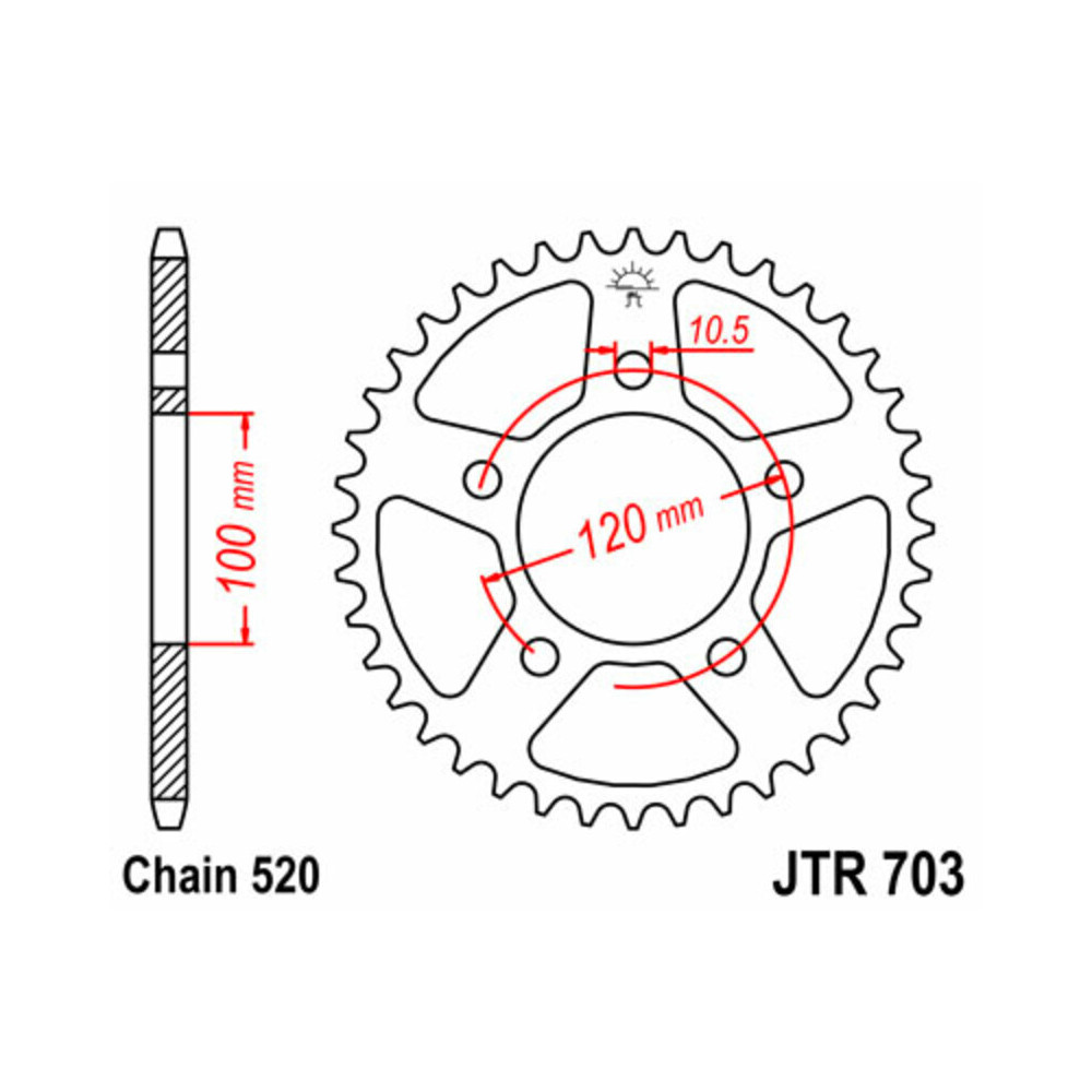 Couronne JT SPROCKETS acier standard 703 - 520