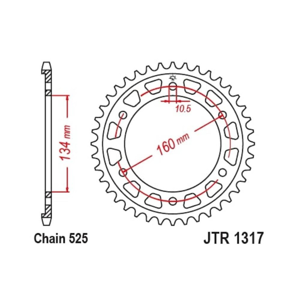 Couronne JT SPROCKETS acier standard 1317 - 525