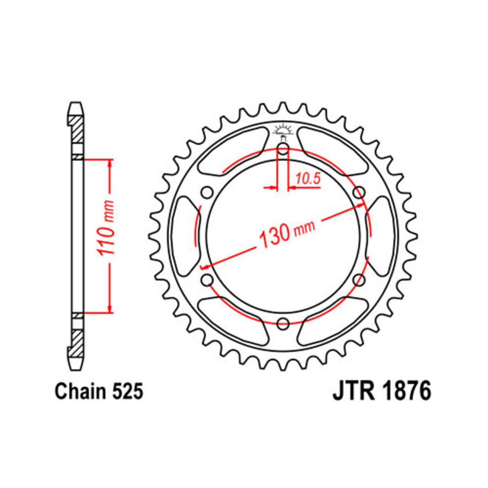 Couronne JT SPROCKETS acier standard 1876 - 524