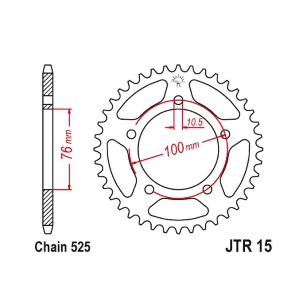 Couronne JT SPROCKETS acier standard 15 - 525