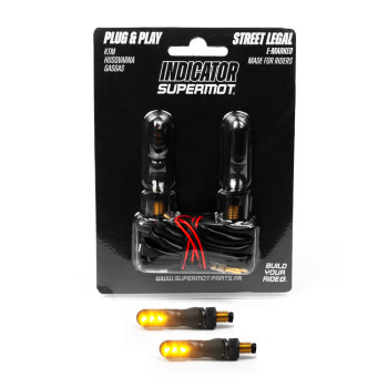 Clignotants LED SUPERMOT universels + résistances  + fiches rapides KTM 🔌