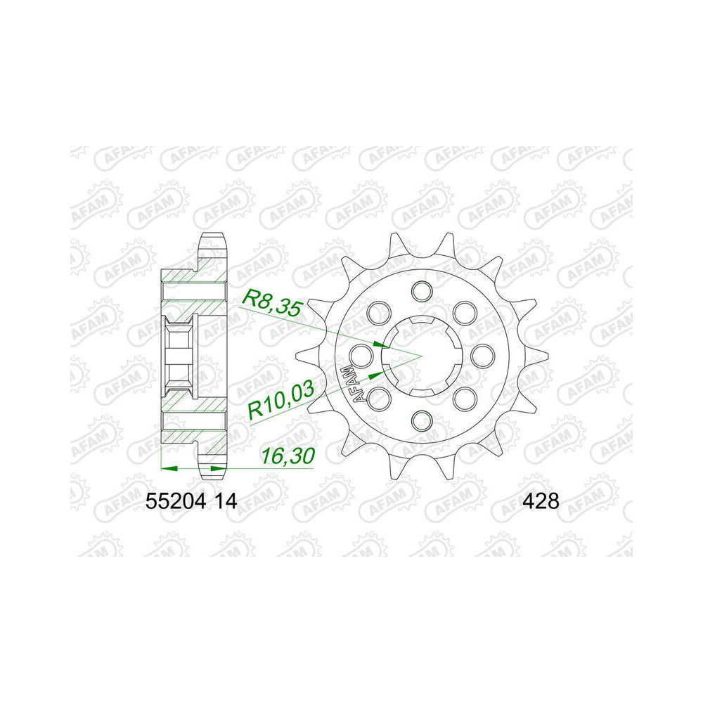 Pignon AFAM acier standard 55204 - 428