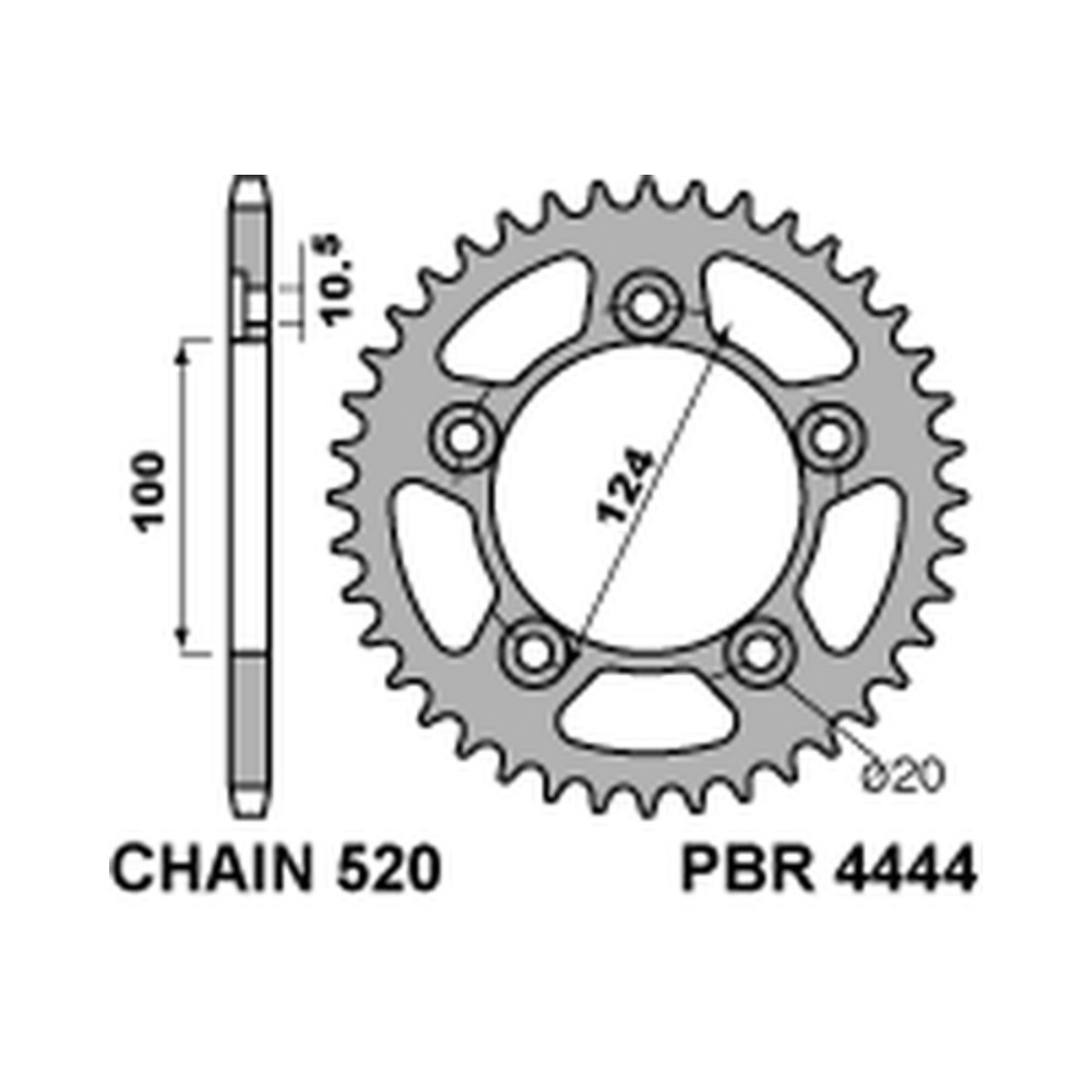 Couronne PBR acier C45 standard 4444 - 520