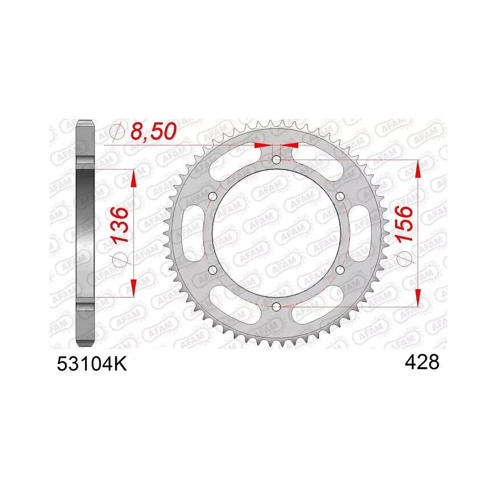 Couronne AFAM acier standard 53104 - 428