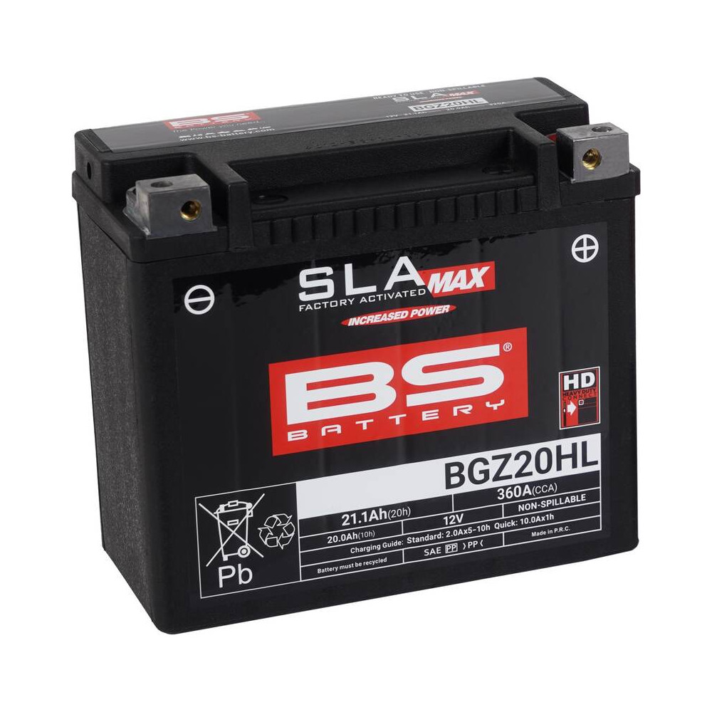 Batterie BS BATTERY SLA Max sans entretien activée usine - BGZ20HL
