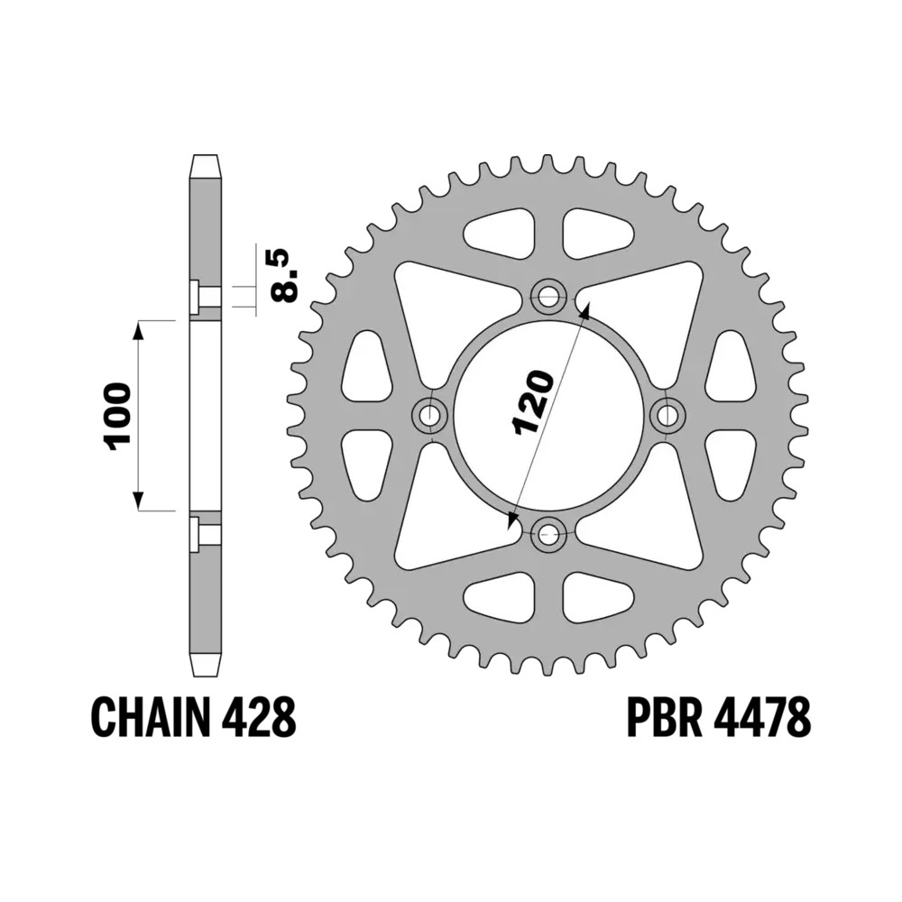 Couronne PBR aluminium ultra-light 4478 - 428