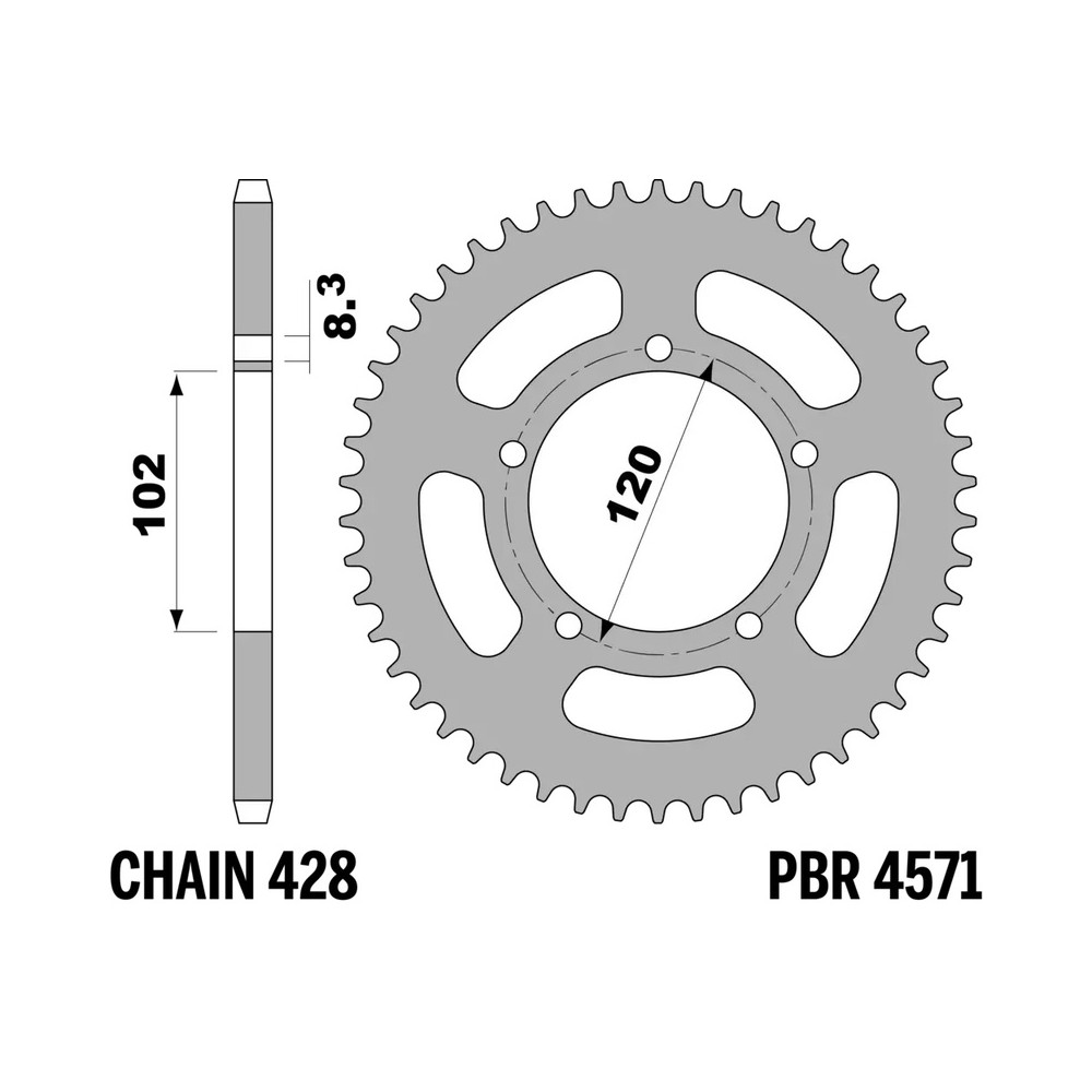 Couronne PBR acier standard 4571 - 428