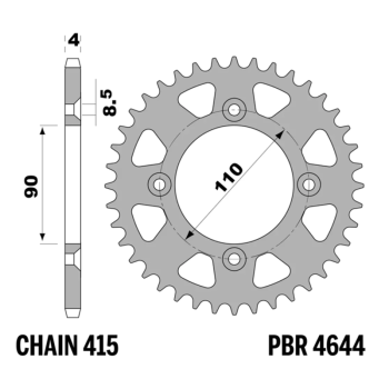 Couronne PBR aluminium ultra-light 4644 - 415