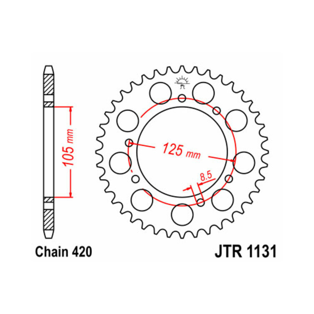 Couronne JT SPROCKETS acier standard 1131 - 420