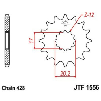 Pignon JT SPROCKETS acier standard 1556 - 428