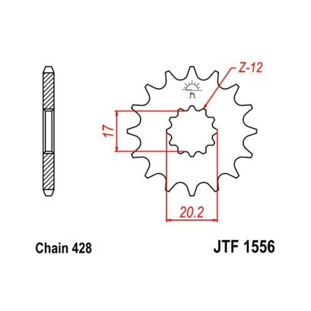 Pignon JT SPROCKETS acier standard 1556 - 428
