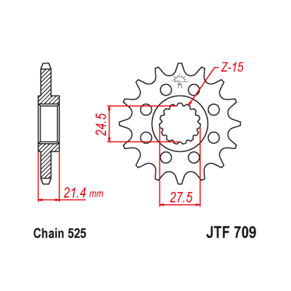Pignon JT SPROCKETS acier anti-bruit - 525