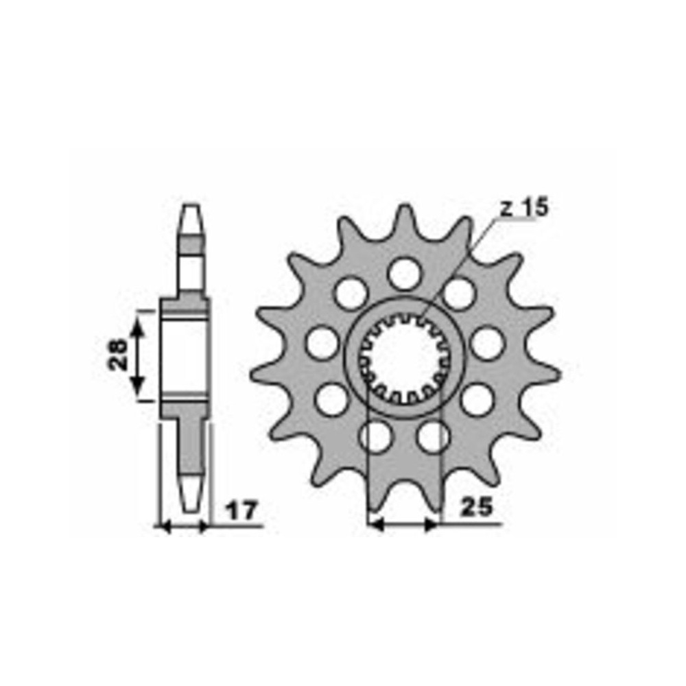 Pignon PBR acier standard 2250 - 520