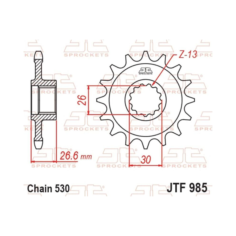 Pignon JT SPROCKETS Acier Anti-bruit - 530