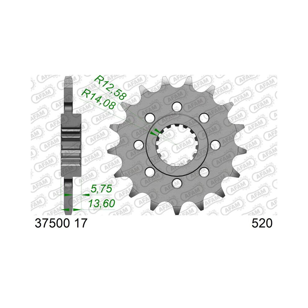 Pignon AFAM acier standard 37500 - 520
