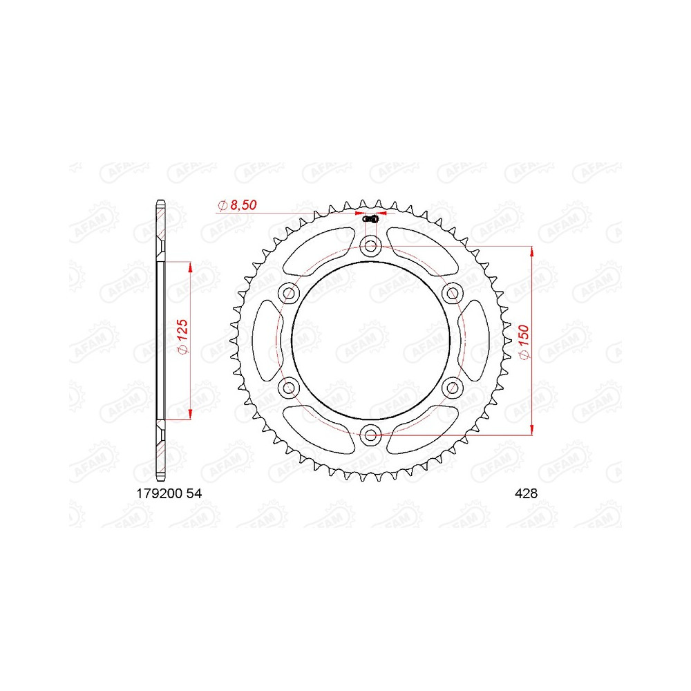 Couronne AFAM acier standard - 428