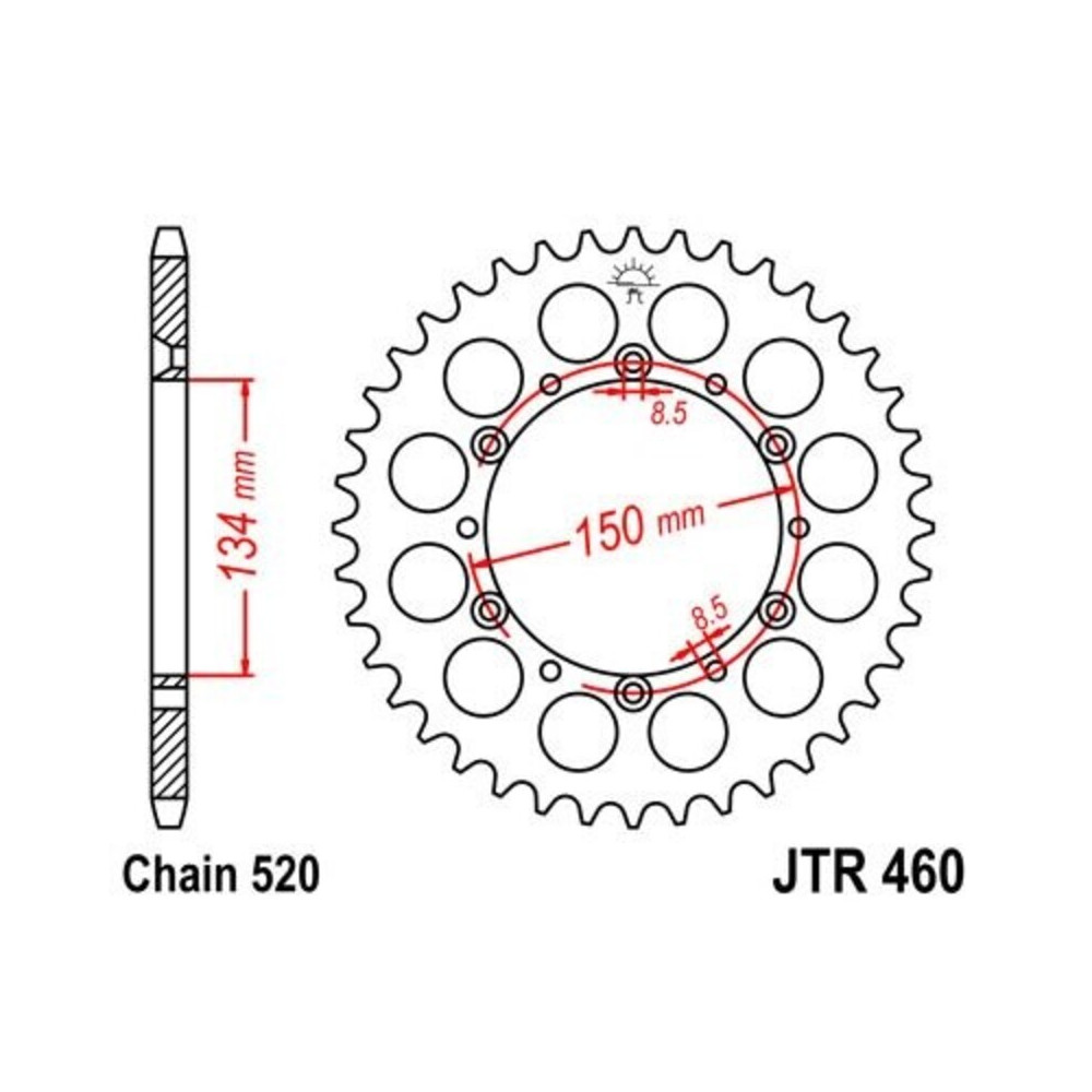 Couronne JT SPROCKETS Acier Standard - 520