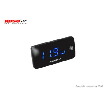 Voltmètre/Thermomètre KOSO Slim Line nouvelle génération - bleu