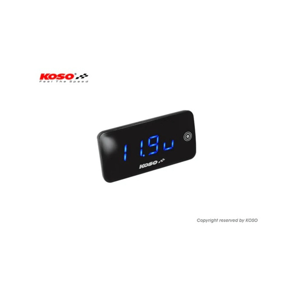 Voltmètre/Thermomètre KOSO Slim Line nouvelle génération - bleu
