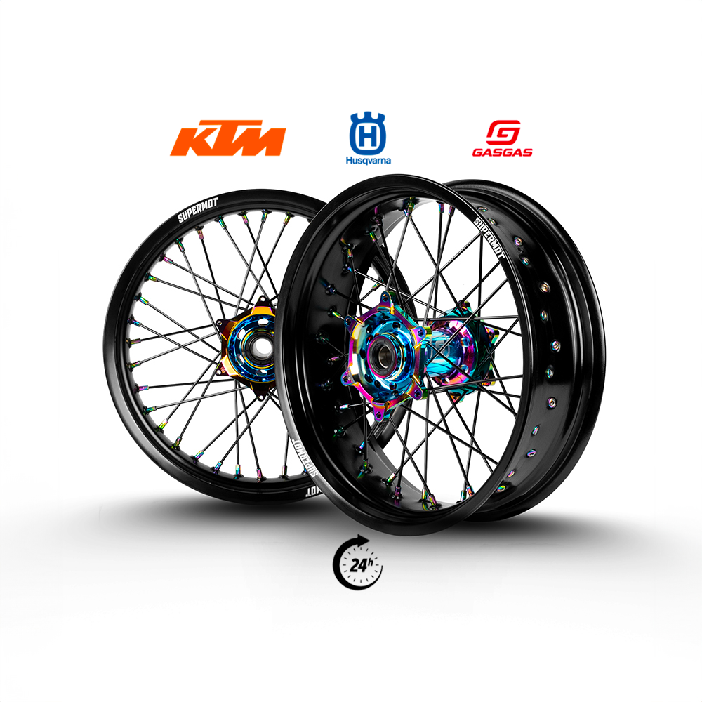 KIT JANTES SUPERMOT KTM HUSQVARNA GASGAS 17*3,5 et 17*5