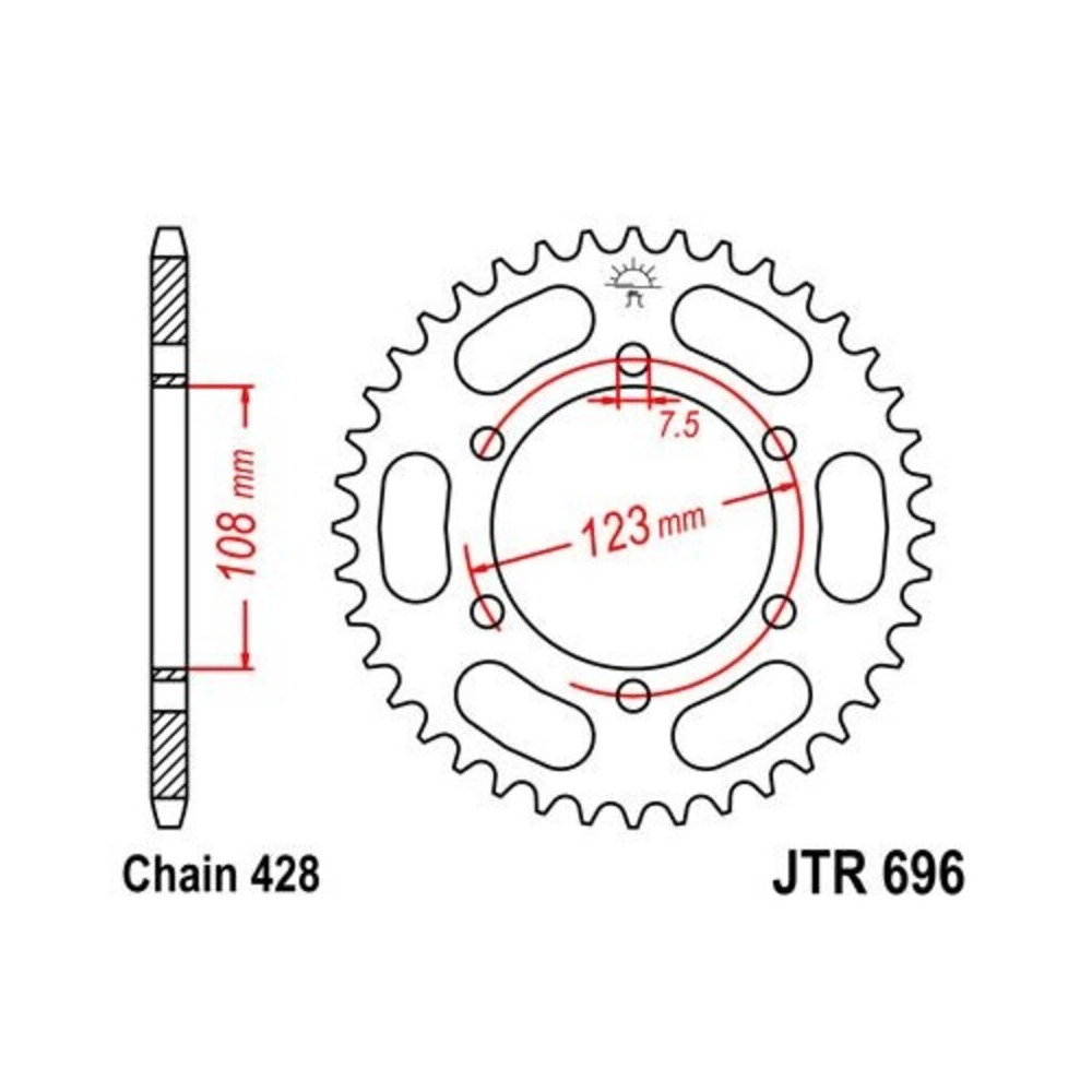 Couronne JT SPROCKETS Acier Standard - 428