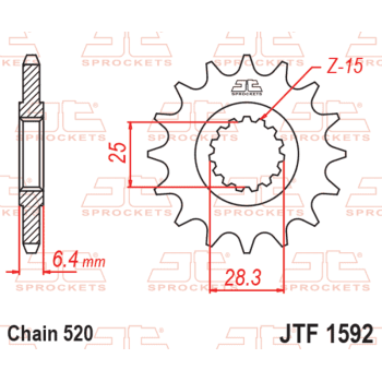 Pignon JT SPROCKETS acier anti-bruit 520