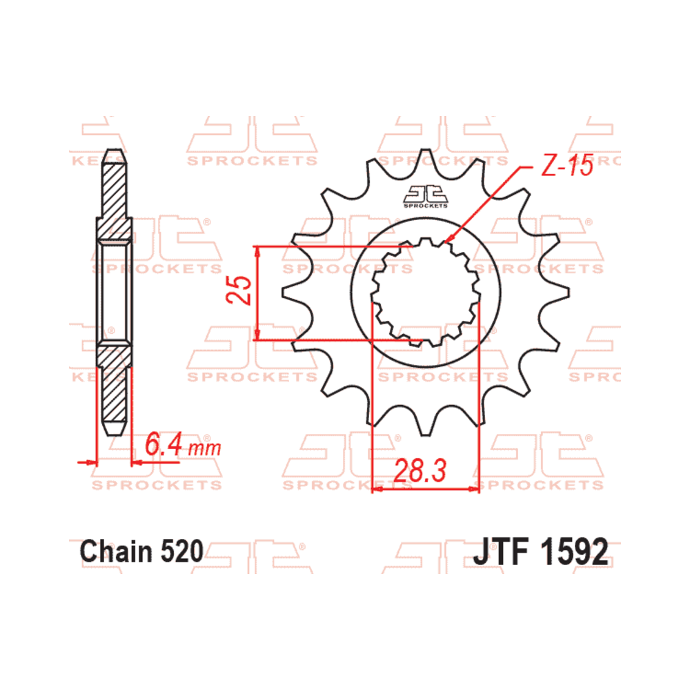 Pignon JT SPROCKETS acier anti-bruit 520