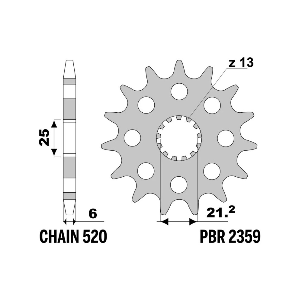 Pignon PBR acier standard - 520
