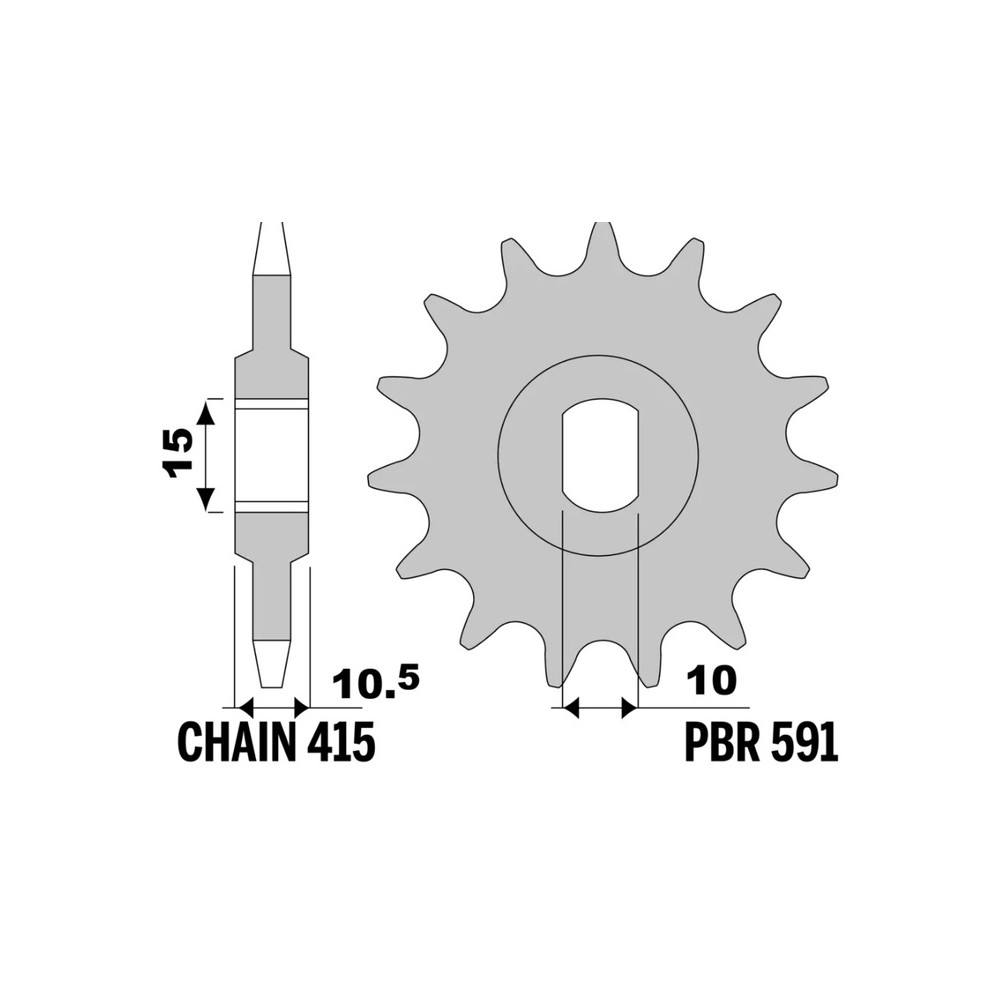 Pignon PBR acier standard - 415