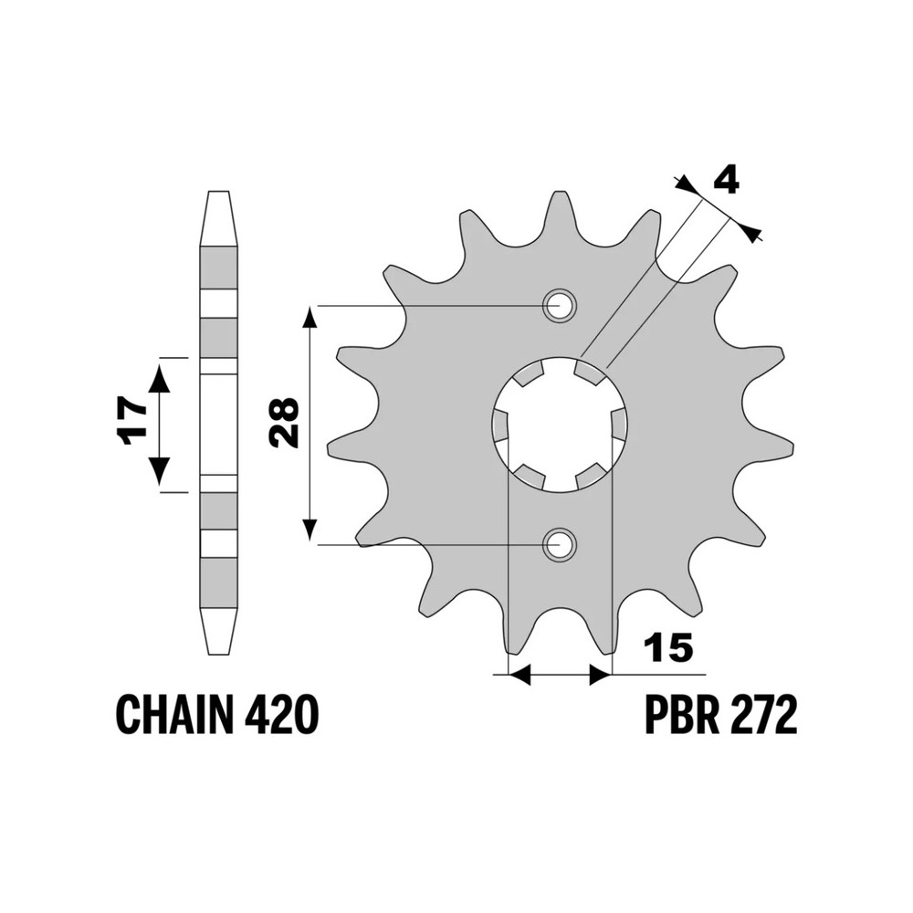 Pignon PBR acier standard - 420