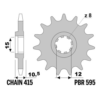 Pignon PBR acier standard - 415