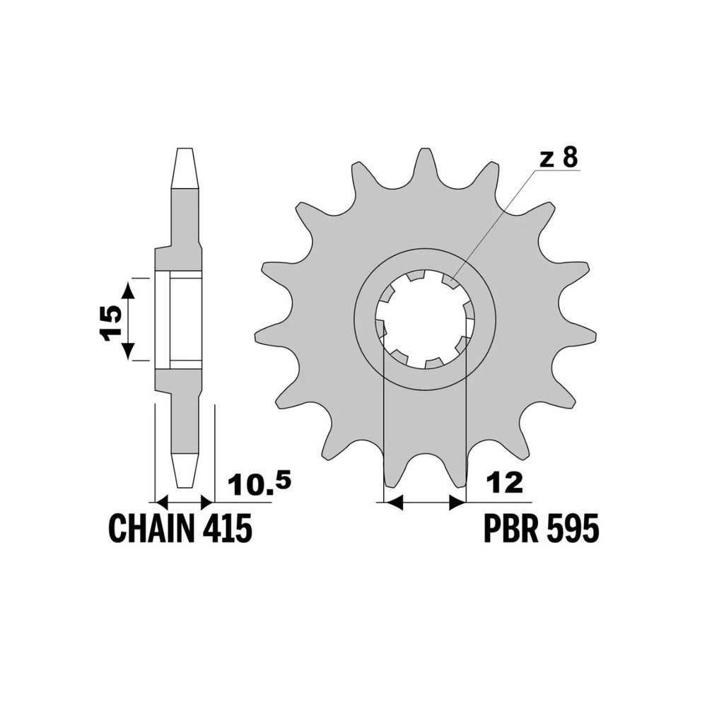 Pignon PBR acier standard - 415