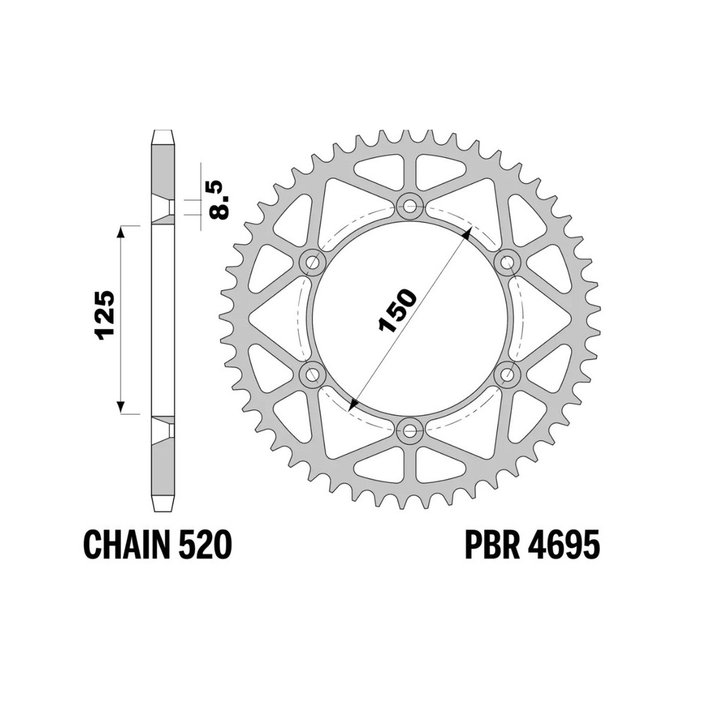 Couronne PBR acier allégée - 520