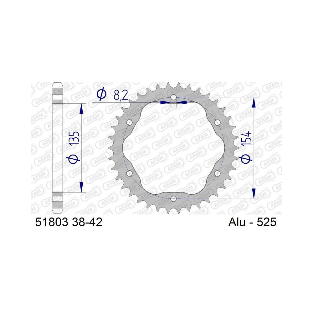 Couronne AFAM alu standard - 525
