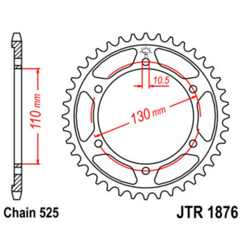 Couronne JT SPROCKETS acier standard - 525