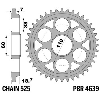 Couronne PBR acier standard - 525