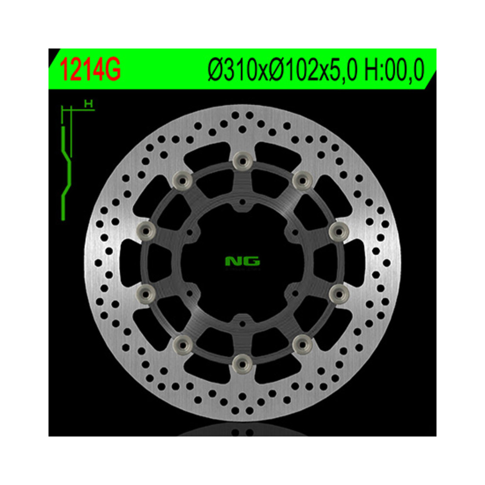Disque de frein NG BRAKES rond flottant (centre en aluminium )