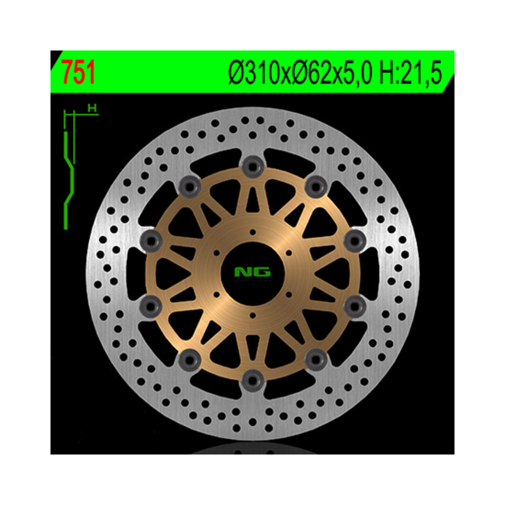 Disque de frein NG BRAKES rond flottant