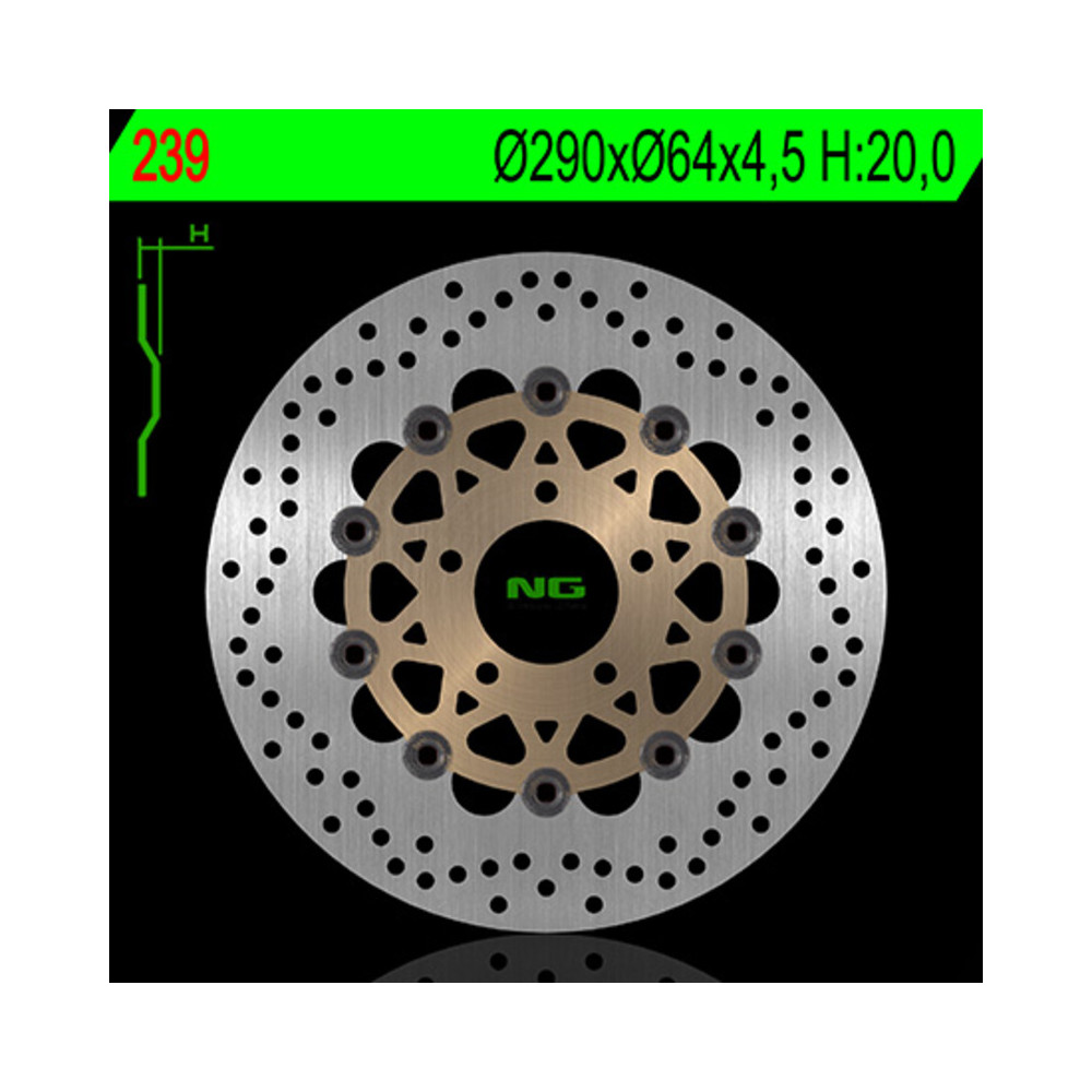 Disque de frein NG BRAKES rond flottant