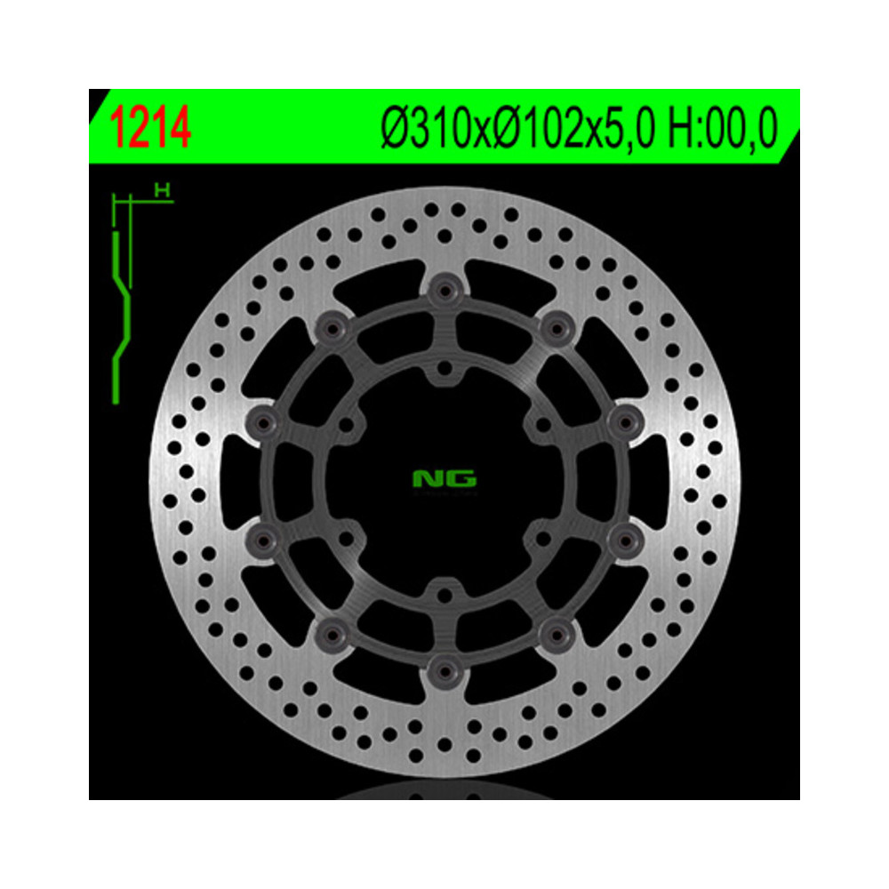 Disque de frein NG BRAKES rond flottant (centre en acier)