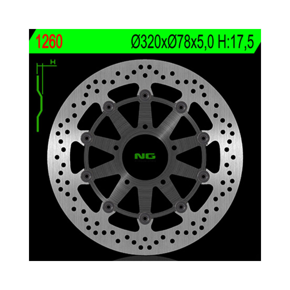 Disque de frein NG BRAKES rond flottant