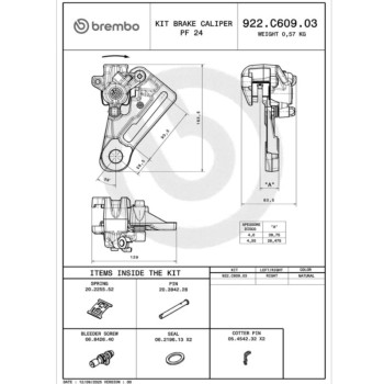 Etrier de frein arrière BREMBO Ø24mm PF24