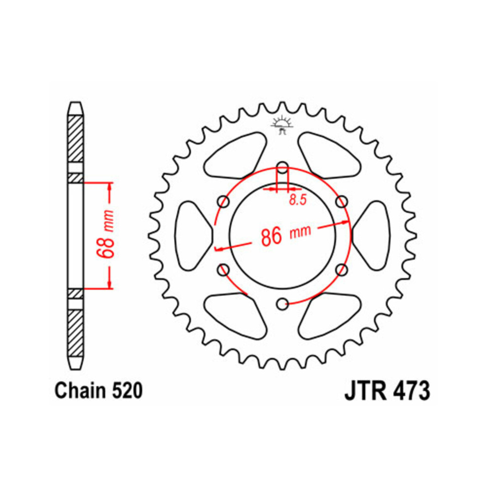 Couronne JT SPROCKETS acier standard - 520