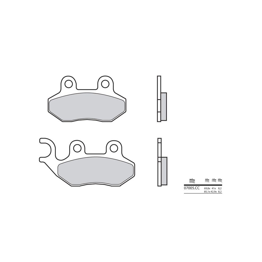 Plaquettes de frein BREMBO Scooter carbone céramique - 07005CC
