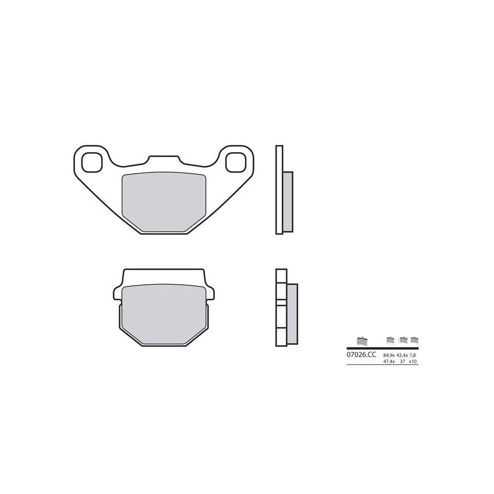 Plaquettes de frein BREMBO Scooter carbone céramique - 07026CC